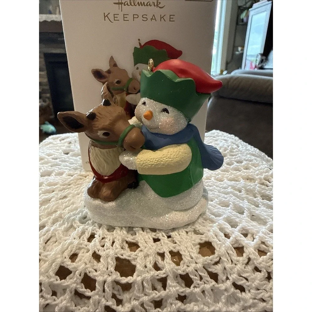Snowman and Little Reindeer SNOW BUDDIES 2011 Hallmark Ornament #14 in Series